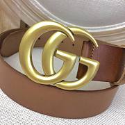Gucci Leather Belt With Double G Buckle Brown 4cm - 2