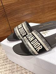 Dior Dway Slide Black Embroidered Cotton - 4