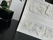 Medium Dior Book Tote White D-Lace Butterfly Embroidery with 3D Macramé Effect Size 36 x 27.5 x 16.5 cm - 3