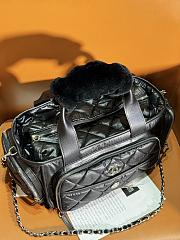 Chanel Large Bowling Bag Nylon & Silver-Tone Metal Black AS4364 Size 16 × 35 × 20 cm - 4