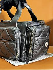Chanel Large Bowling Bag Nylon & Silver-Tone Metal Black AS4364 Size 16 × 35 × 20 cm - 3
