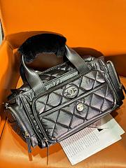 Chanel Large Bowling Bag Nylon & Silver-Tone Metal Black AS4364 Size 16 × 35 × 20 cm - 2