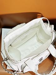Chanel Large Bowling Bag Nylon & Silver-Tone Metal White AS4364 Size 16 × 35 × 20 cm - 4