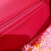 Chanel Mini Flap Bag Tweed Orange & Pink A69900 Size 12 × 20 × 6 cm - 5