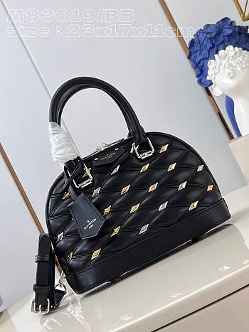 Louis Vuitton M83019 Nano Alma Black Lambskin Size 18 x 12 x 8 cm
