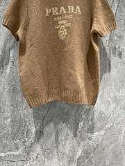 Prada Camel Wool Cashmere & Lamé Crew-neck Sweater - 4