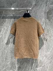 Prada Camel Wool Cashmere & Lamé Crew-neck Sweater - 3