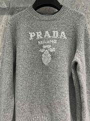 Prada Grey Wool Cashmere & Lamé Crew-neck Sweater - 3
