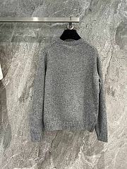 Prada Grey Wool Cashmere & Lamé Crew-neck Sweater - 2