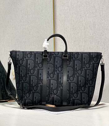 Dior Weekender 40 Bag Black Maxi Dior Oblique Jacquard Size 40 x 33 x 22.5 cm