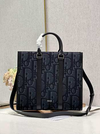 Dior East-West Tote Bag Black Maxi Dior Oblique Jacquard Size 40.5 x 35 x 12 cm