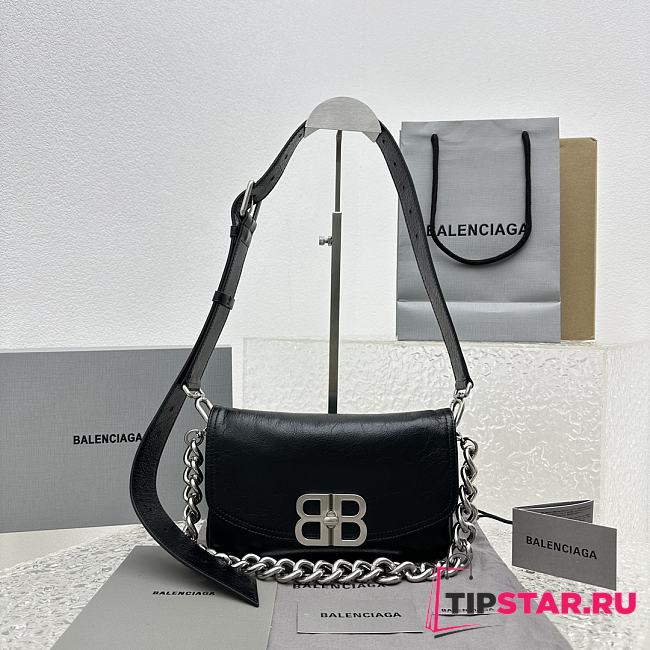 Balenciaga Women's BB Soft Small Flap Bag In Black Size 23x14x3 cm - 1