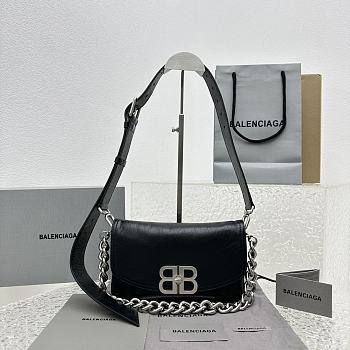 Balenciaga Women's BB Soft Small Flap Bag In Black Size 23x14x3 cm