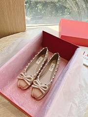 Valentino Rockstud Patent Leather Ballerina Rose Cannelle - 1