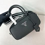 Prada Leather Top-Handle Bag Black Size 24x12x8 cm - 1