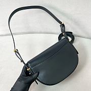 Prada Arqué Leather Shoulder Bag With Flap Black Size 12x23x6 cm - 2