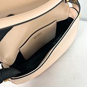 Prada Arqué Leather Shoulder Bag With Flap Beige Size 12x23x6 cm - 5