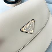 Prada Arqué Leather Shoulder Bag With Flap Beige Size 12x23x6 cm - 4