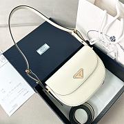 Prada Arqué Leather Shoulder Bag With Flap White Size 12x23x6 cm - 1