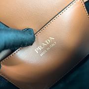 Prada Arqué Leather Shoulder Bag With Flap Brown Size 12x23x6 cm - 2
