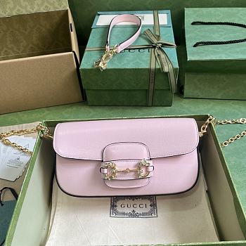 Gucci Horsebit 1955 Small Shoulder Bag 735178 Pink Leather Size 24x13x5.5 cm