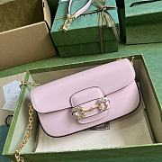 Gucci Horsebit 1955 Small Shoulder Bag 735178 Pink Leather Size 24x13x5.5 cm - 5