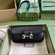 Gucci Horsebit 1955 Small Shoulder Bag 735178 Black Leather Size 24x13x5.5 cm - 1