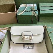 Gucci Horsebit 1955 Small Shoulder Bag 735178 White Leather Size 24x13x5.5 cm - 1