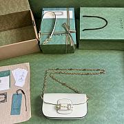 Gucci Horsebit 1955 Small Shoulder Bag 735178 White Leather Size 24x13x5.5 cm - 4