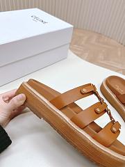 Celine Tippi Slide In Calfskin Brown - 5