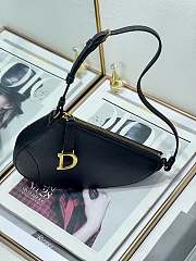 Dior Saddle Shoulder Pouch Black Goatskin Size 20 x 15 x 4 cm - 3