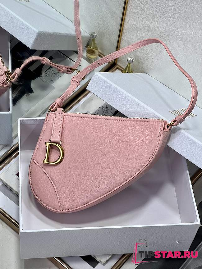 Dior Saddle Shoulder Pouch Pink Goatskin Size 20 x 15 x 4 cm - 1