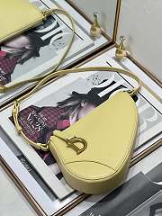 Dior Saddle Shoulder Pouch Yellow Goatskin Size 20 x 15 x 4 cm - 3