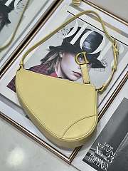 Dior Saddle Shoulder Pouch Yellow Goatskin Size 20 x 15 x 4 cm - 4