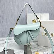 Dior Saddle Bag with Strap Placid Blue Smooth Calfskin Size 25.5 x 20 x 6.5 cm - 1