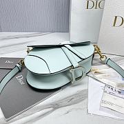 Dior Saddle Bag with Strap Placid Blue Smooth Calfskin Size 25.5 x 20 x 6.5 cm - 2