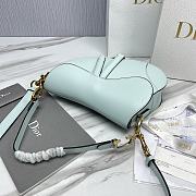 Dior Saddle Bag with Strap Placid Blue Smooth Calfskin Size 25.5 x 20 x 6.5 cm - 3