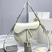 Dior Saddle Bag with Strap Dusty Ivory Smooth Calfskin Size 25.5 x 20 x 6.5 cm - 1