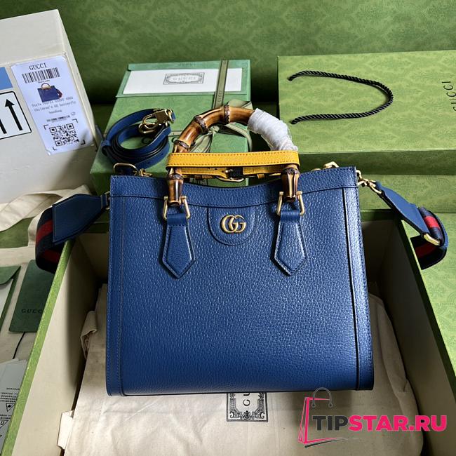 Gucci Diana Small Tote Bag Royal Blue 702721 Size 27x24x11 cm - 1