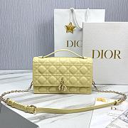 Miss Dior Top Handle Bag Pastel Yellow Cannage Lambskin M0997 Size 24 x 14 x 7.5 cm - 1