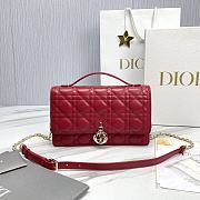 Miss Dior Top Handle Bag Red Cannage Lambskin M0997 Size 24 x 14 x 7.5 cm - 1