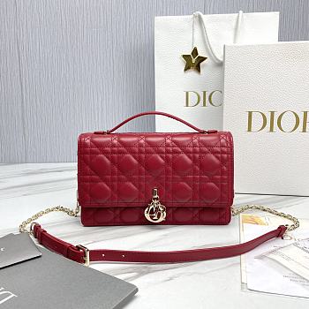 Miss Dior Top Handle Bag Red Cannage Lambskin M0997 Size 24 x 14 x 7.5 cm