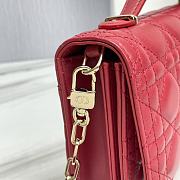 Miss Dior Top Handle Bag Red Cannage Lambskin M0997 Size 24 x 14 x 7.5 cm - 5