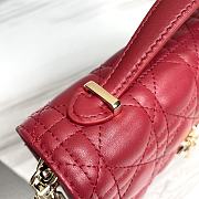 Miss Dior Top Handle Bag Red Cannage Lambskin M0997 Size 24 x 14 x 7.5 cm - 2