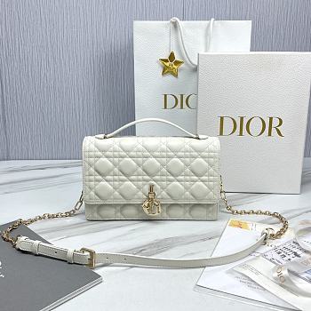 Miss Dior Top Handle Bag Latte Cannage Lambskin M0997 Size 24 x 14 x 7.5 cm