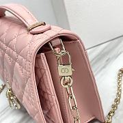 Miss Dior Top Handle Bag Pink Cannage Lambskin M0997 Size 24 x 14 x 7.5 cm - 2