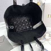 Large Dior Toujours Bag Black Macrocannage Crinkled Calfskin Size 37 x 27 x 19 cm - 3