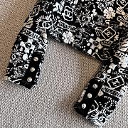 Chanel Jacket Embroidered Velvet Black, White & Silver P74349 - 3