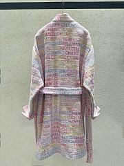 Chanel Coat Embroidered Cotton & Wool Tweed Pink, Yellow, Ecru & Blue P76296 - 2