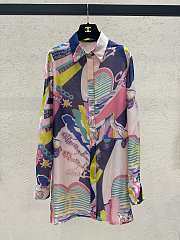 Chanel Blouse Printed Silk Muslin Pink & Multicolour P76383 - 1